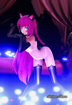 [MMD] Розовая кошка — смотреть хентай онлайн