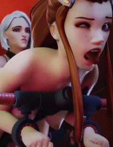 [Blender] Ashe Dominates Brigitte — смотреть хентай онлайн
